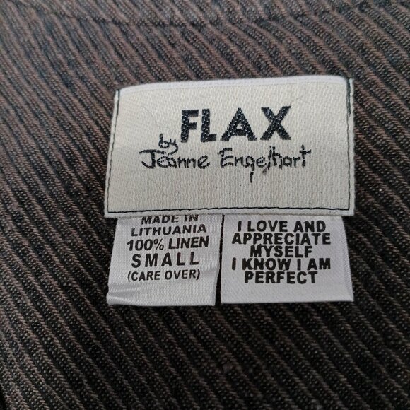 Flax Jeanne Engelhart Brown Blouse Shirt Jacket Button Down Linen Size small - Picture 7 of 7